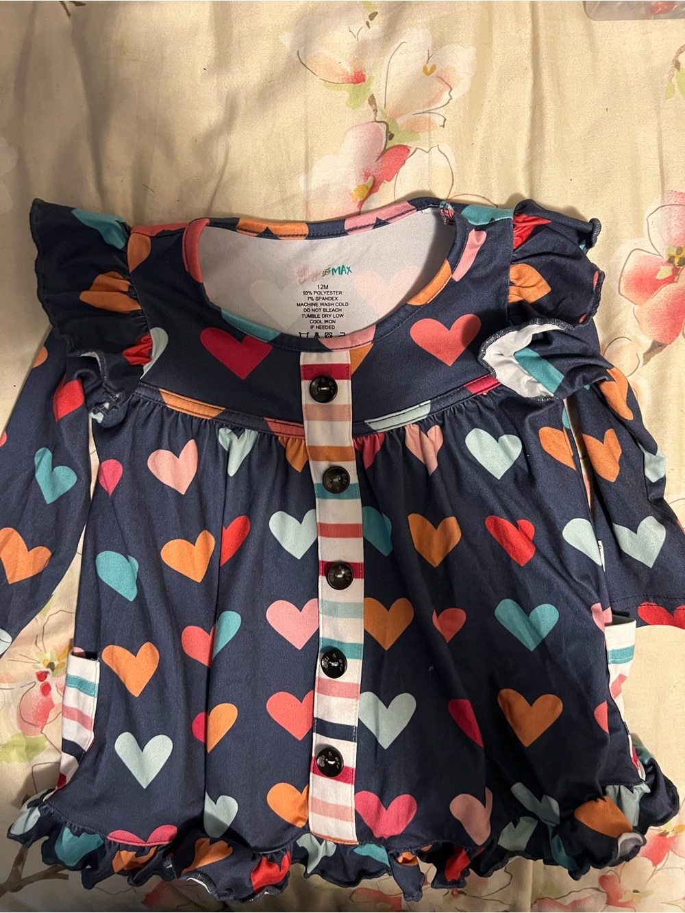 Gigi and Max Hearts Dress Long Sleeve Top 12 Months